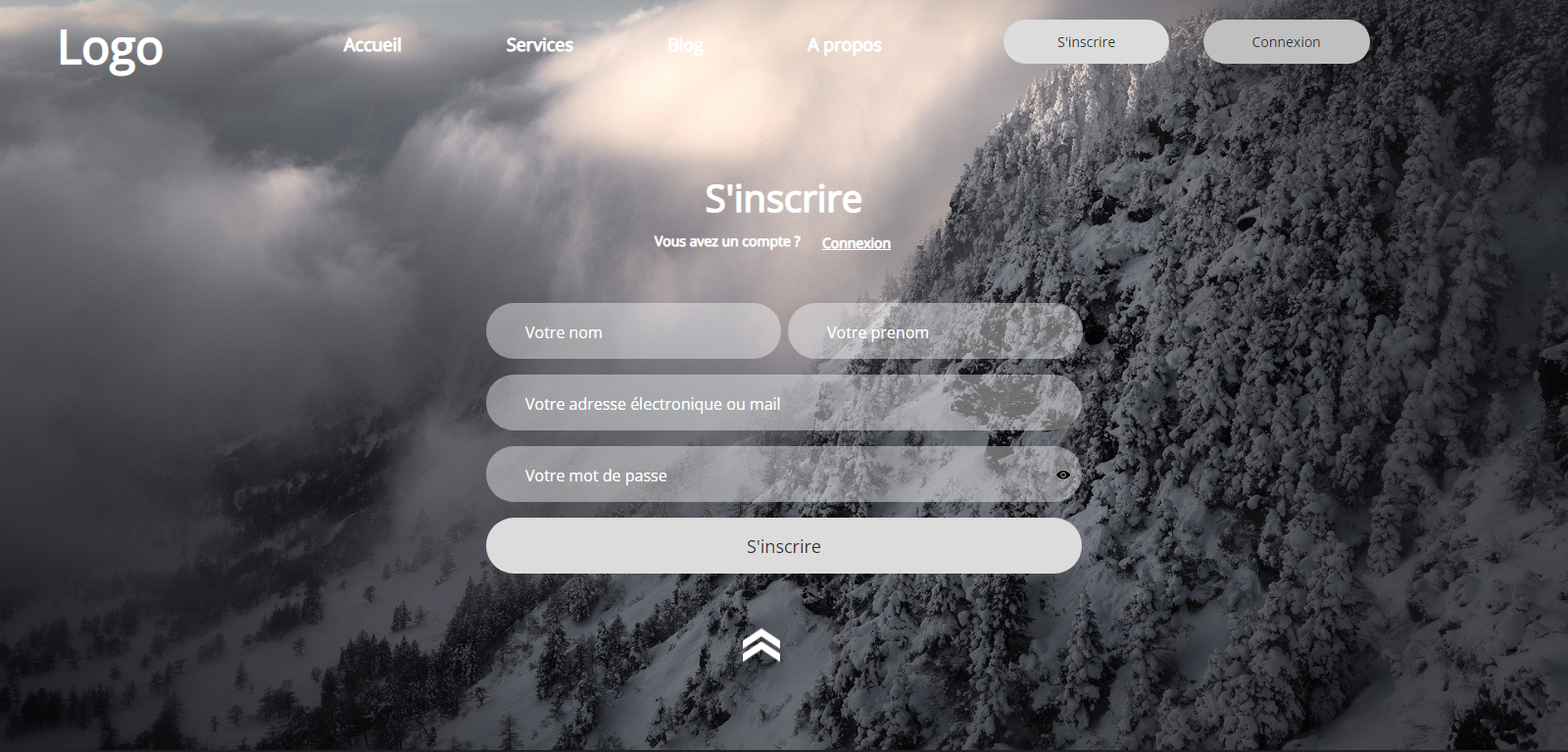 Page de conception réactive inscription et connexion avec effet de flo