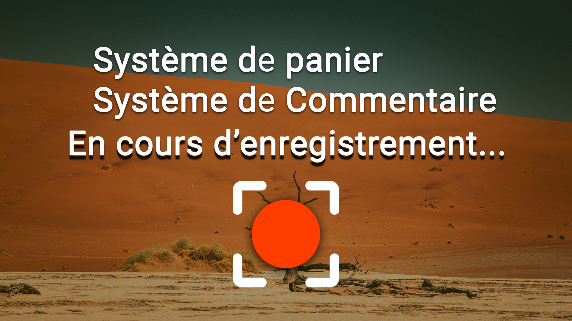 Tuto en cours d'enregistrement