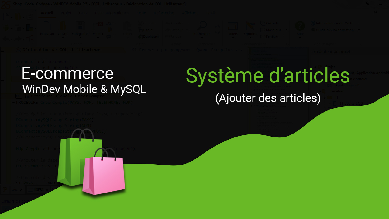 E-commerce WinDev Mobile & MySQL ~ Système d'articles (Ajout des articles)