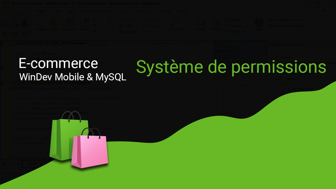 E-commerce WinDev Mobile  & MySQL ~ Créer un système de permissions